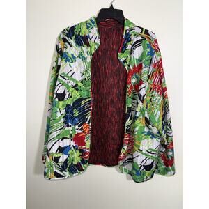 Vintage Lightweight Quilted Patchwork Reversible Jacket Size Adult Large Boho